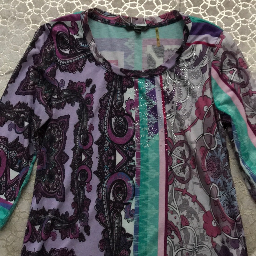 Kiara multicolored 3/4 sleeve length blouse